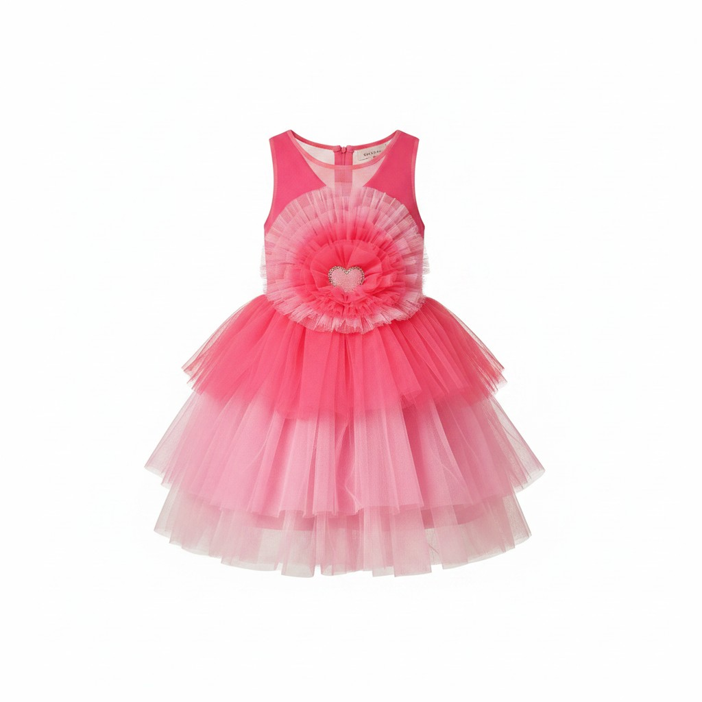 Girls Hot Pink Tulle Party Dress – Age 2 Years